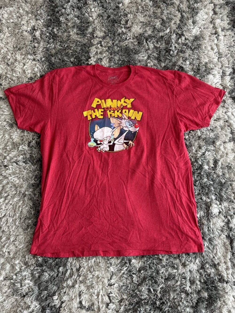 Pinky And The Brain Red Men S 2Xl Pinky And Brain Retro Short Sleeve Sz 2XL